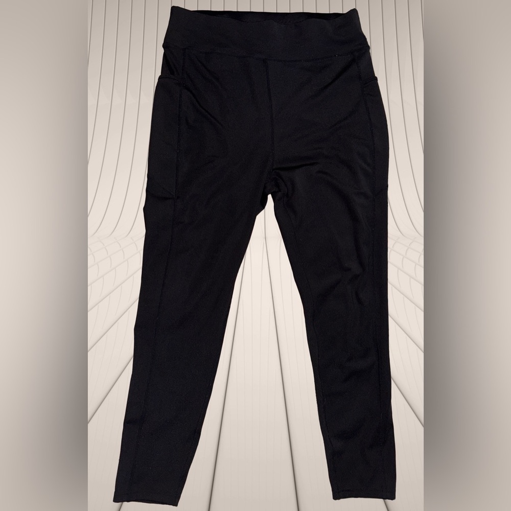 POP Fit Black High-Waisted Leggings with Side Pockets Size 2XL